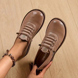 Women’s Shoes Round Toe Lace-Up Stitched Panels – Neighborhood Shopping