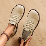 Women’s Shoes Round Toe Lace-Up Stitched Panels – Neighborhood Shopping
