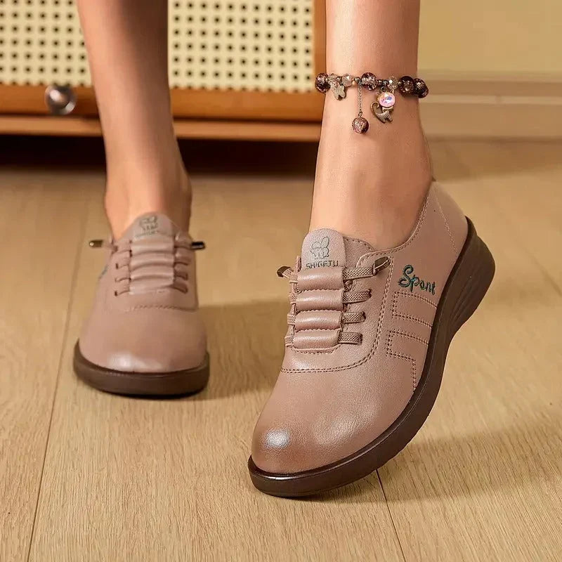 Women’s Shoes Round Toe Lace-Up Stitched Panels – Neighborhood Shopping