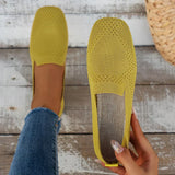 Women’s Shoes Slip-On Openwork Square Toe Low Heel – Art Fair Visit