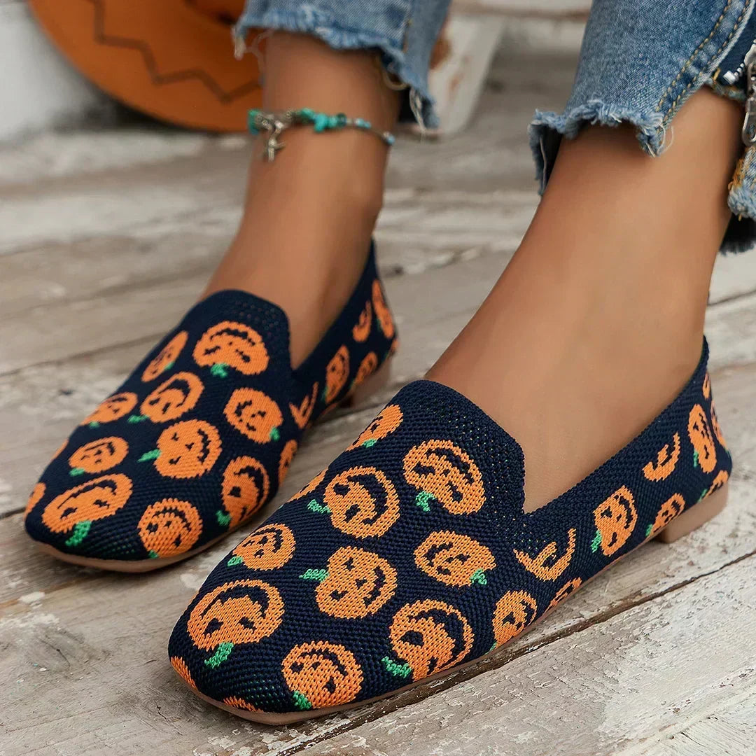 Women’s Shoes Slip-On Openwork Square Toe Low Heel – Art Fair Visit
