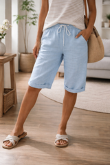 Women's Shorts Knee Length Straight Leg Drawstring – Beach Vacation Summer
