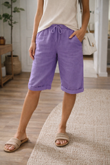 Women's Shorts Knee Length Straight Leg Drawstring – Beach Vacation Summer