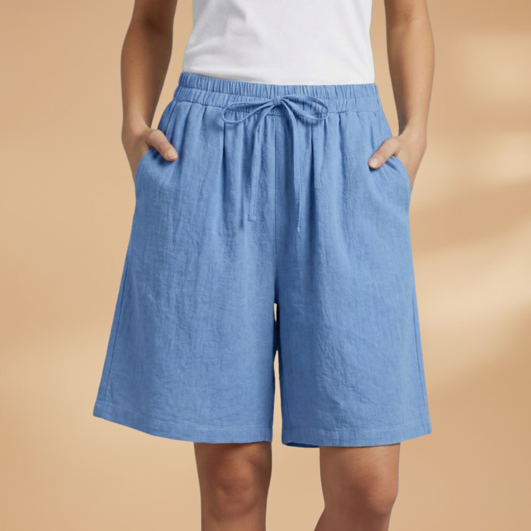 Women's Shorts Tie Front Wide Leg Side Pockets Mid Length – Farmers Market