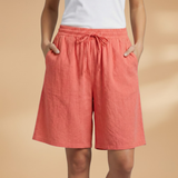 Women's Shorts Tie Front Wide Leg Side Pockets Mid Length – Farmers Market