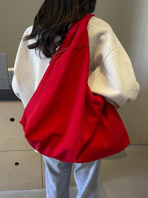 Women's Shoulder Bag Oversized Tote Zip Pocket Wide Strap – Travel