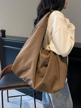 Women's Shoulder Bag Oversized Tote Zip Pocket Wide Strap – Travel
