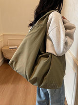 Women's Shoulder Bag Oversized Tote Zip Pocket Wide Strap – Travel