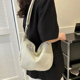 Women's Shoulder Bag Ribbed Hobo Knotted Strap – Casual Everyday