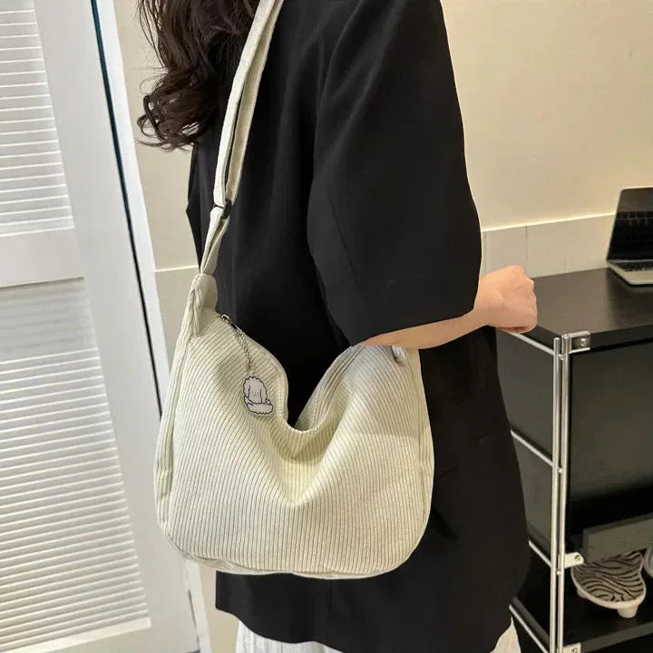 Women's Shoulder Bag Ribbed Hobo Knotted Strap – Casual Everyday