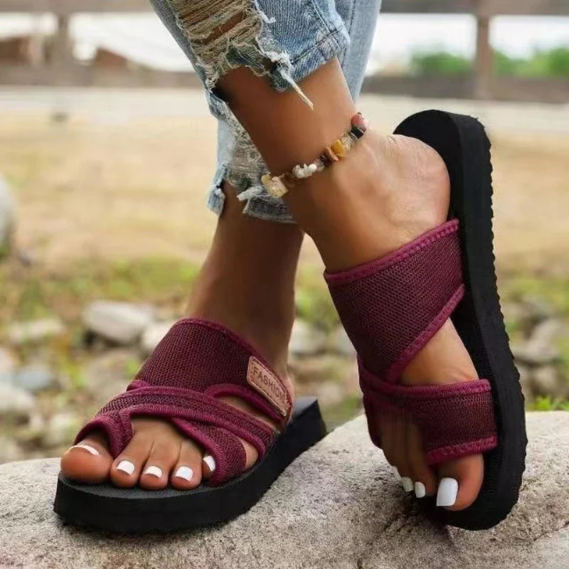 Women's Slide Sandals Open Toe Adjustable Strap – Beach Vacation