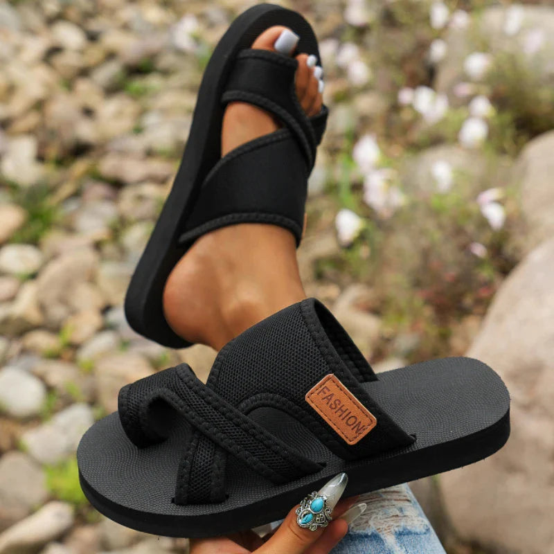 Women's Slide Sandals Open Toe Adjustable Strap – Beach Vacation