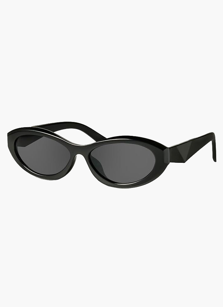 Women's Slim Oval Sunglasses Tinted Lens Pointed Frame – Beach Vacation