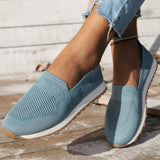 Women's Slip-On Shoes Closed Toe Low Top Knit – Street Style