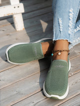 Women's Slip-On Shoes Low Top Closed Toe Knit – Work Casual Everyday