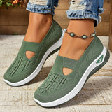 Women's Slip On Walking Shoes Knit Cutout Round Toe – Casual Walking
