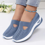 Women's Slip On Walking Shoes Knit Cutout Round Toe – Casual Walking