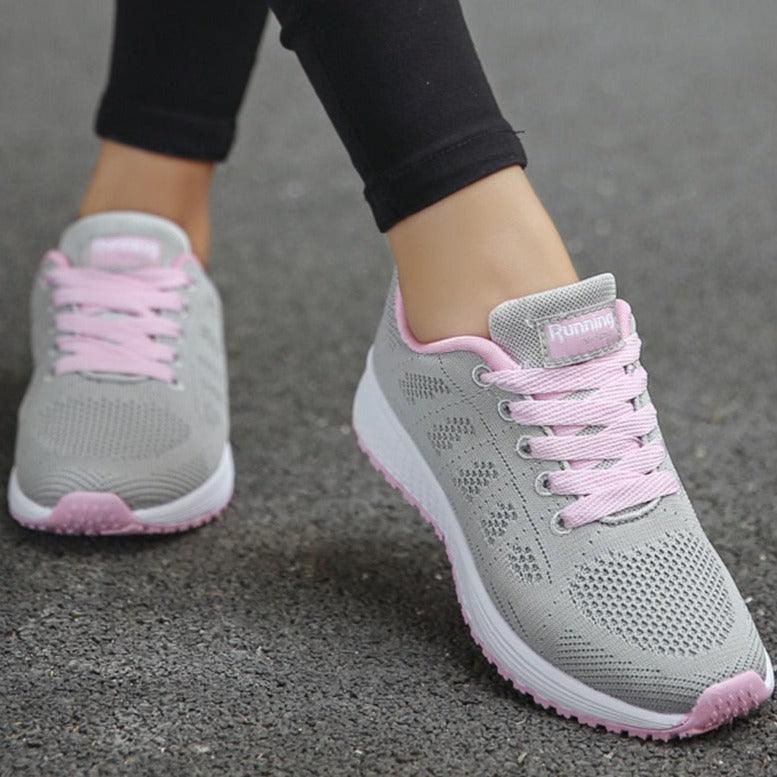 Women's Sneakers Knit Mesh Lace Up Low Top – Gym Training Daily Run