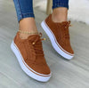 Women’s Sneakers Lace Up Perforated Panel Platform Sole – Bookstore Visit