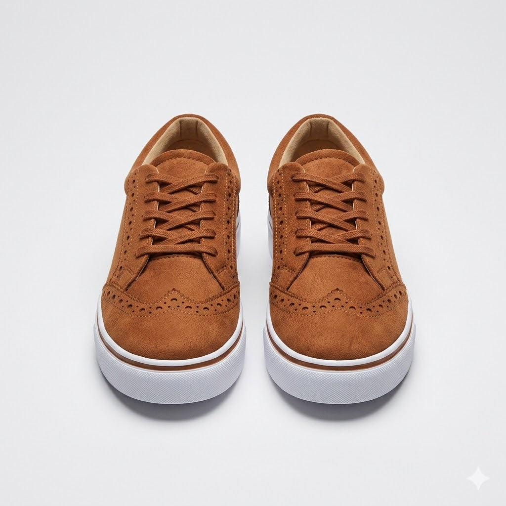 Women’s Sneakers Lace Up Perforated Panel Platform Sole – Bookstore Visit