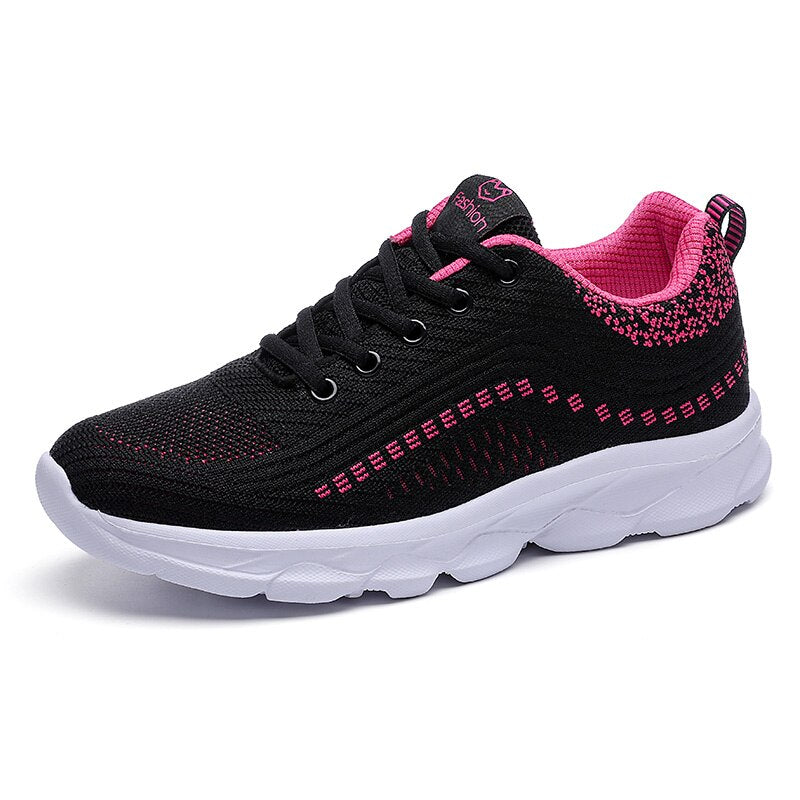 Women’s Sneakers Lace Up Textured Upper Thick Sole – Neighborhood Stroll