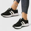 Women's Sneakers Stripe Side Panel Lace Up Low Top – Everyday Wear