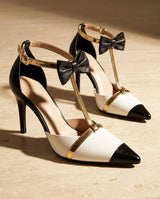 Women's Stiletto High Heels Pointed Toe Bow Ankle Strap – Cocktail Party