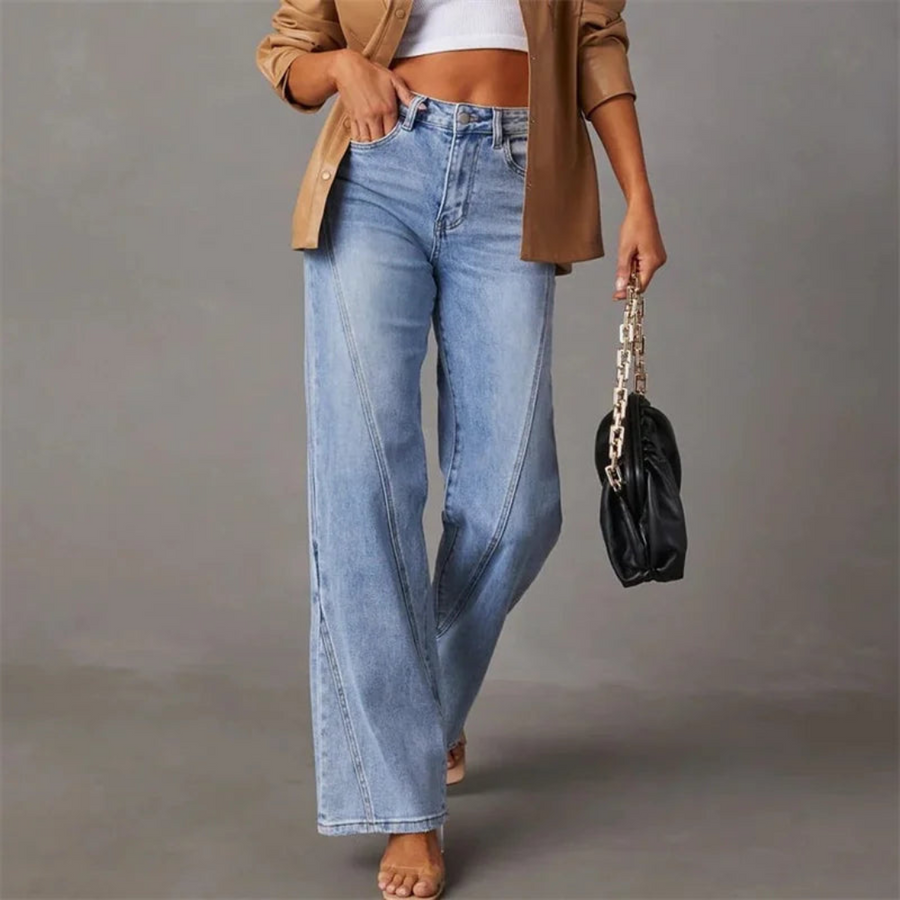 Women's Straight Leg Denim Jeans High Waist – Casual Everyday