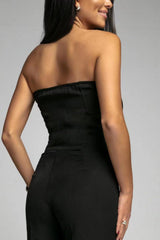 Women's Strapless Wide Leg Jumpsuit Sweetheart Neck – Cocktail Party