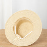 Women's Straw Sun Hat Wide Brim Flat Crown Buckle Band – Boardwalk Outing