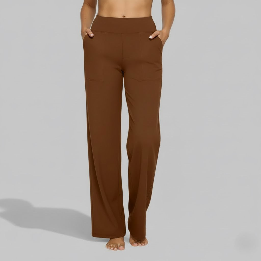 Women’s Stretch Pants High Waist Wide Leg – Office Presentations
