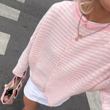 Women's Stripe CardiganLong Sleeve Button Front - Casual Everyday