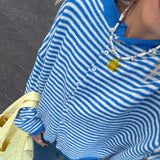 Women's Stripe CardiganLong Sleeve Button Front - Casual Everyday