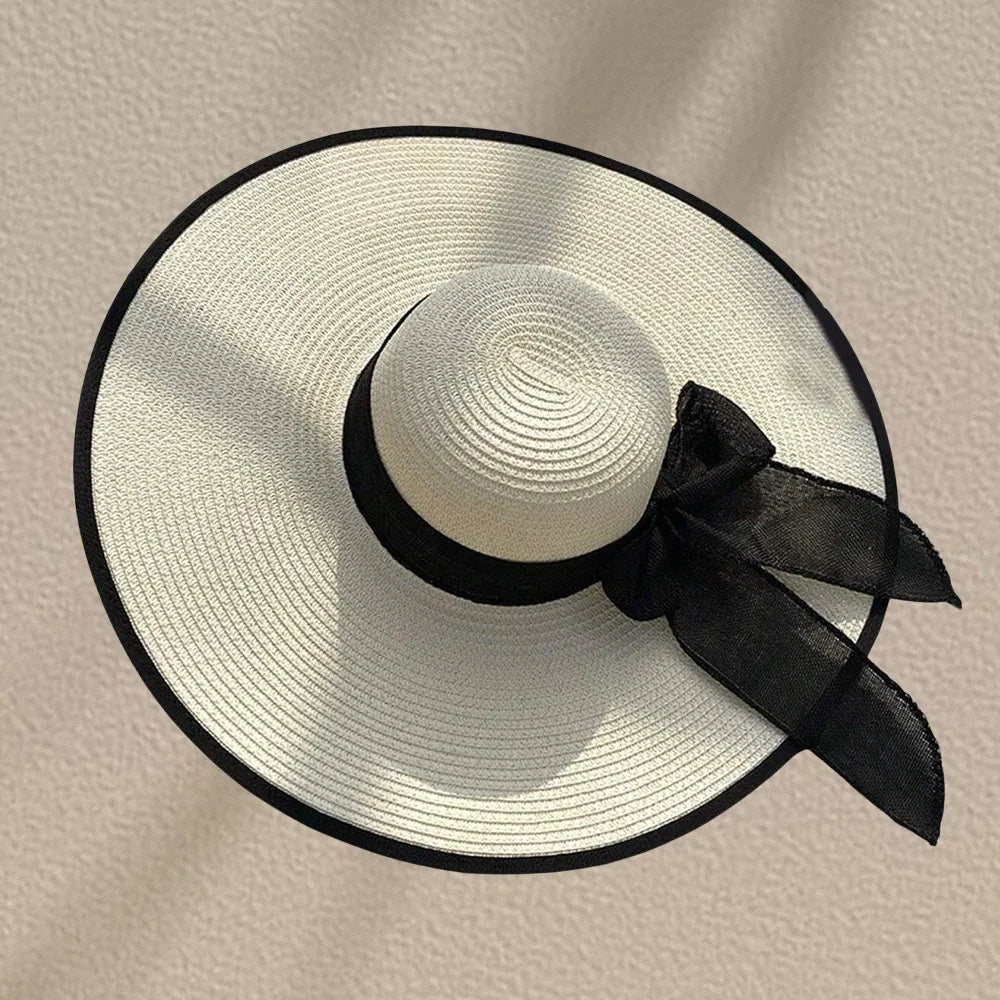 Women's Sun Hat Straw Oversized Wide Brim Round Crown – Summer Vacation