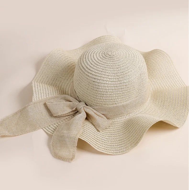 Women's Sun Hat Straw Oversized Wide Brim Round Crown – Summer Vacation