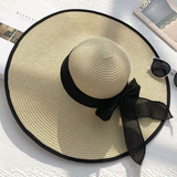Women's Sun Hat Straw Oversized Wide Brim Round Crown – Summer Vacation