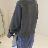 Women's Sweater Asymmetric Button Front Long Sleeve Ribbed – Daytime Outings
