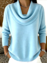 Women's Sweater Cowl Neck Long Sleeve Ribbed Hem – Coffee Date