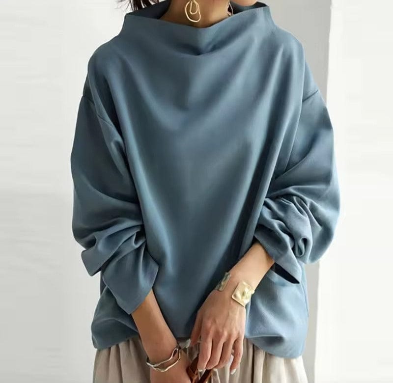 Women's Sweater Draped Neck Dropped Shoulder Long Sleeve – Coffee Stops