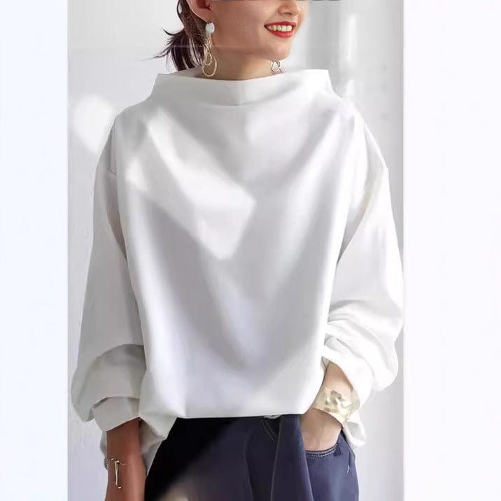 Women's Sweater Draped Neck Dropped Shoulder Long Sleeve – Coffee Stops