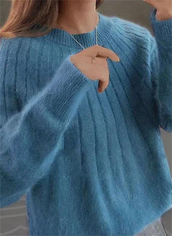 Women's Sweater Ribbed Crew Neck Long Sleeve Pullover – Daytime Plans