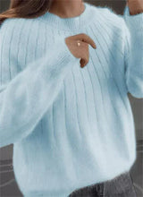 Women's Sweater Ribbed Crew Neck Long Sleeve Pullover – Daytime Plans