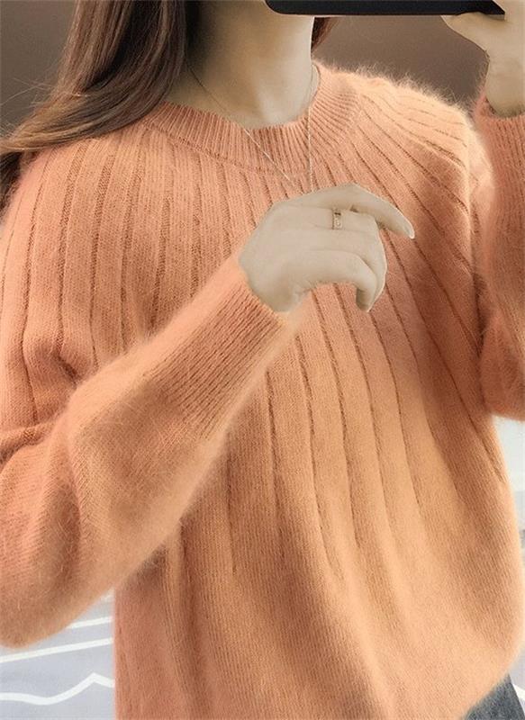 Women's Sweater Ribbed Crew Neck Long Sleeve Pullover – Daytime Plans