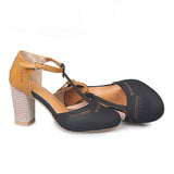 Women's T-Strap Block Heels Closed Toe – Cocktail Party Office