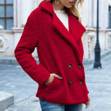 Women's Teddy Coat Double Breasted Lapel Collar – Weekend Getaway