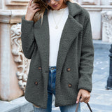 Women's Teddy Coat Double Breasted Lapel Collar – Weekend Getaway