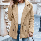 Women's Teddy Coat Double Breasted Lapel Collar – Weekend Getaway