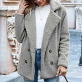 Women's Teddy Coat Double Breasted Lapel Collar – Weekend Getaway