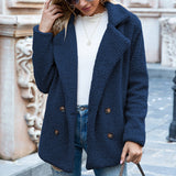 Women's Teddy Coat Double Breasted Lapel Collar – Weekend Getaway