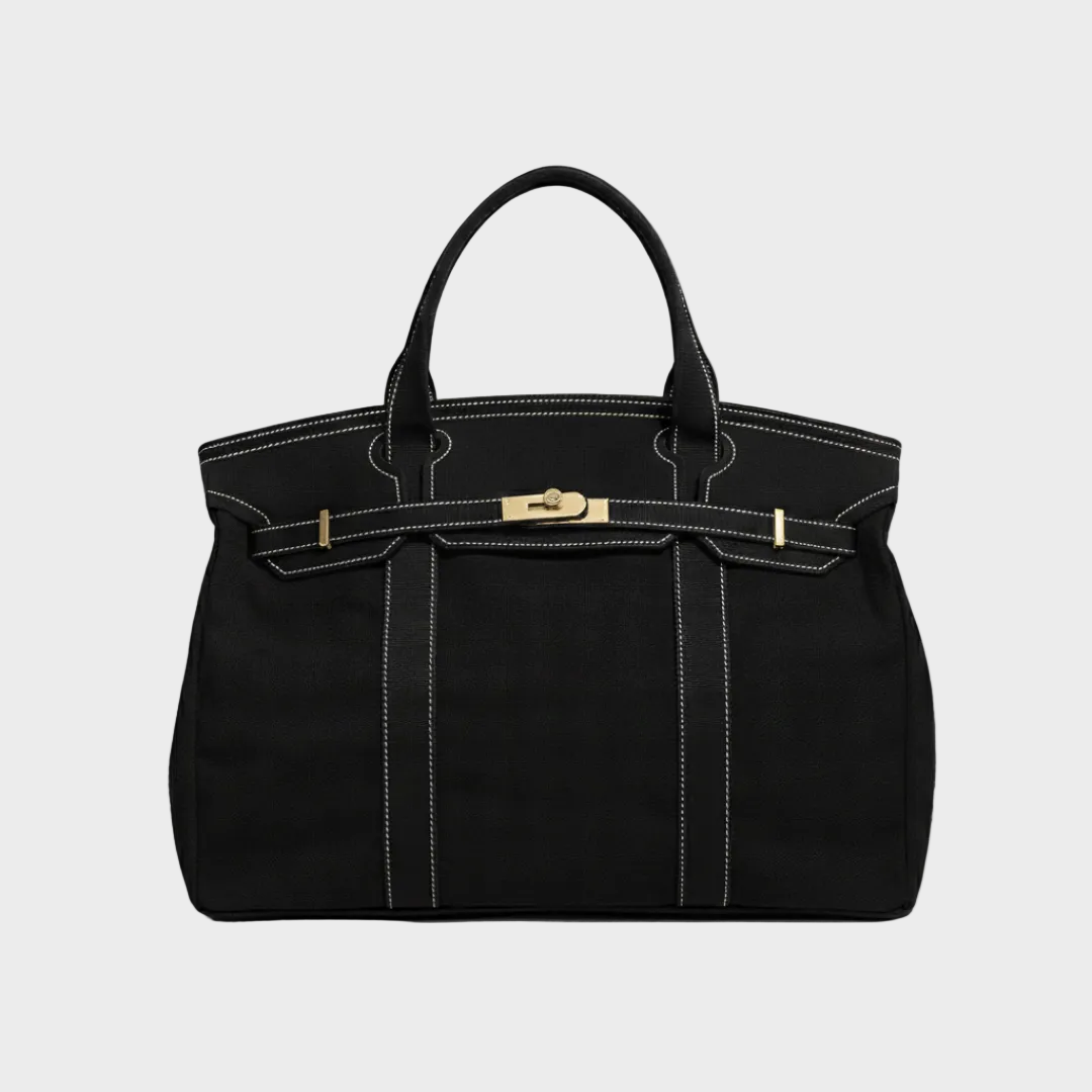 Women's Tote Bag Double Handle Front Strap Vertical Panels – Weekend Travel
